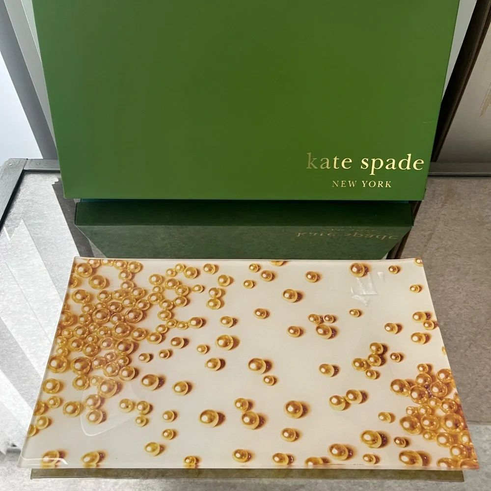 Kate Spade ♠️ Happy Pearls Rectangular Tray - Picture 1 of 5